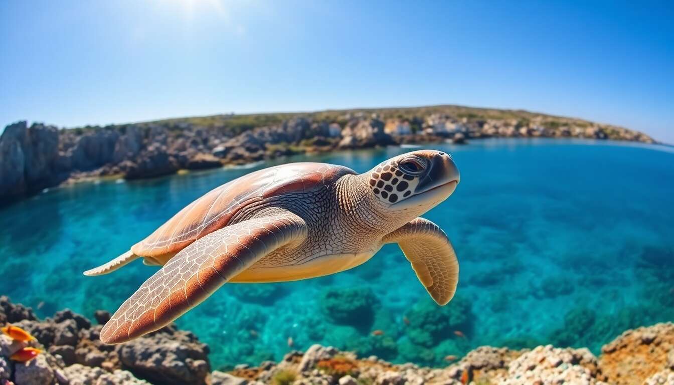 Rencontrer les c&eacute;l&egrave;bres tortues de marathonissi