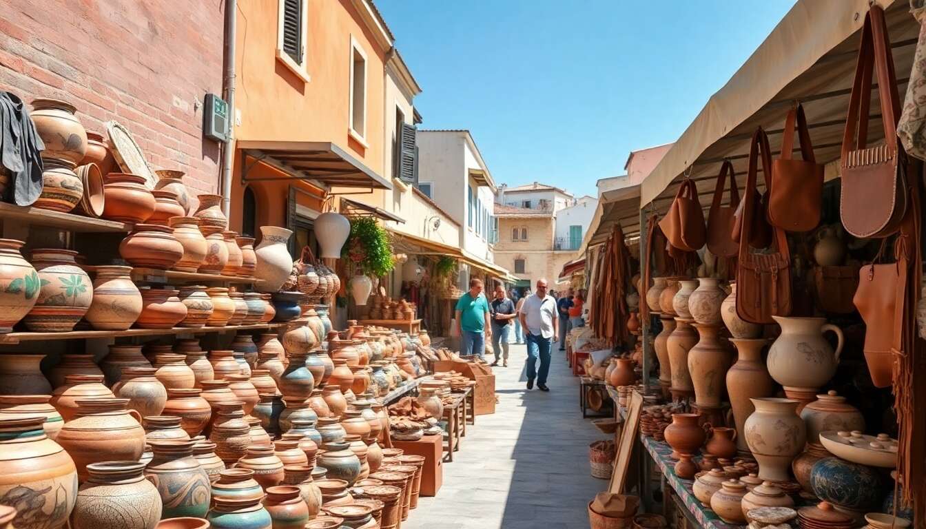 Produits phares : c&eacute;ramiques et articles en cuir