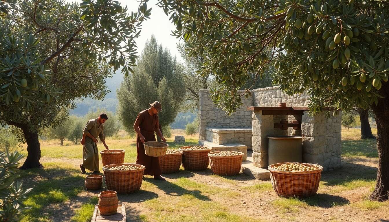 Extraction et production de l'huile d'olive dans l'antiquit&eacute;