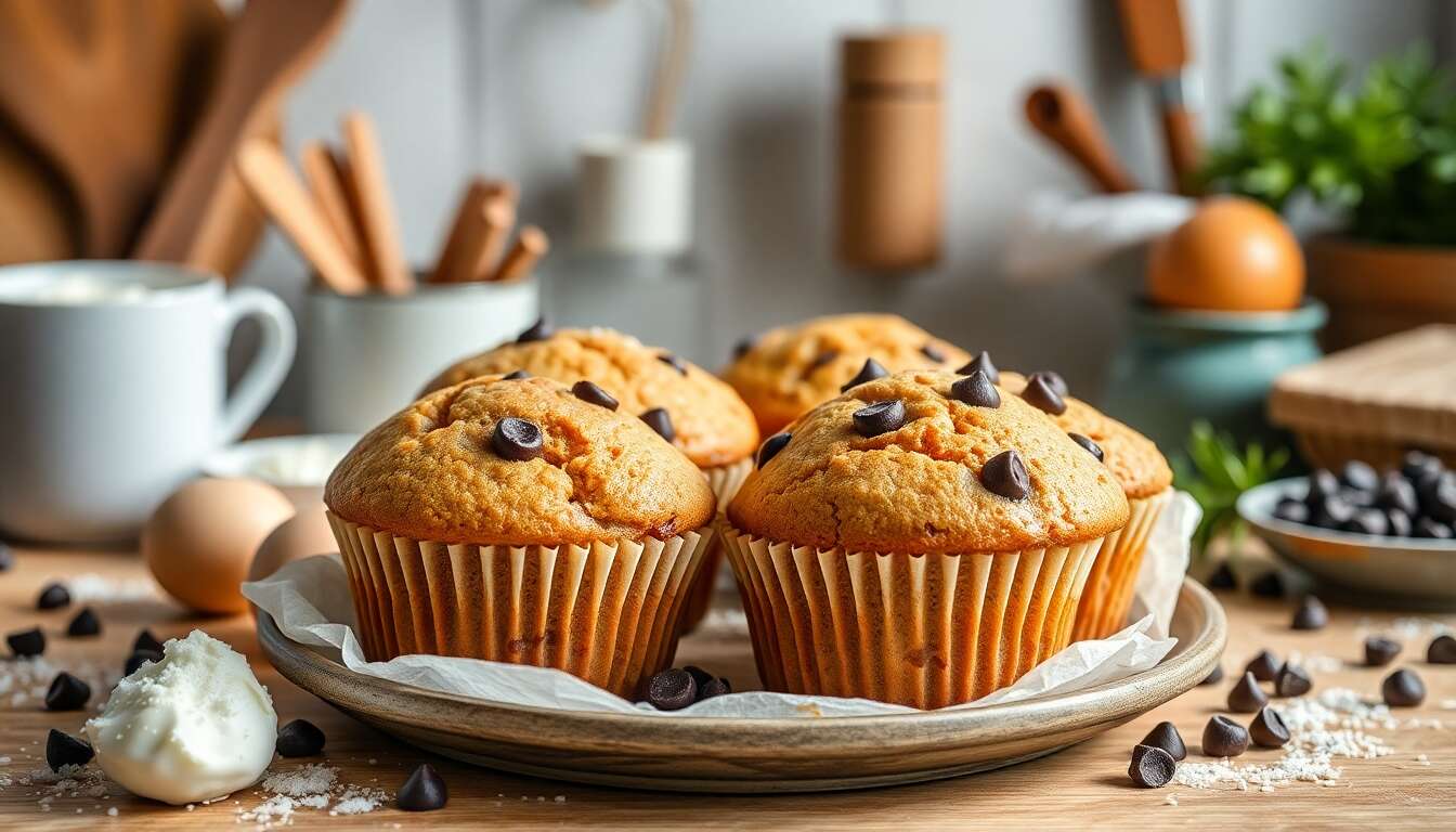 Muffins au Yaourt Grec et Huile d'Olive Crétoise à la Caroube