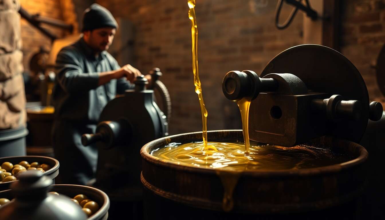 Broyage et malaxage : transformation des olives Broyage et malaxage : transformation des olives