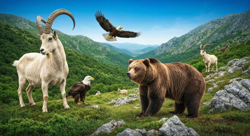 Exploration des montagnes : faune sauvage grecque