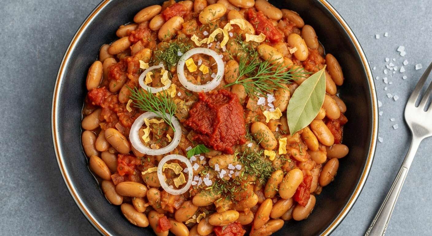 Haricots grecs Mavromatika au riz : recette savoureuse