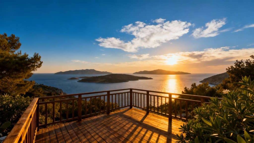 Se détendre sur le pont : vue sur la Grèce