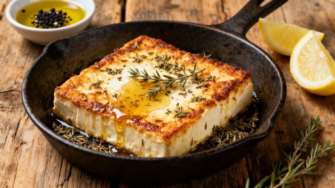 Recette de Saganaki : feta Grillée à la Grecque