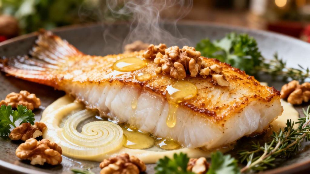 Lotte au beurre de noix : recette festive idéale