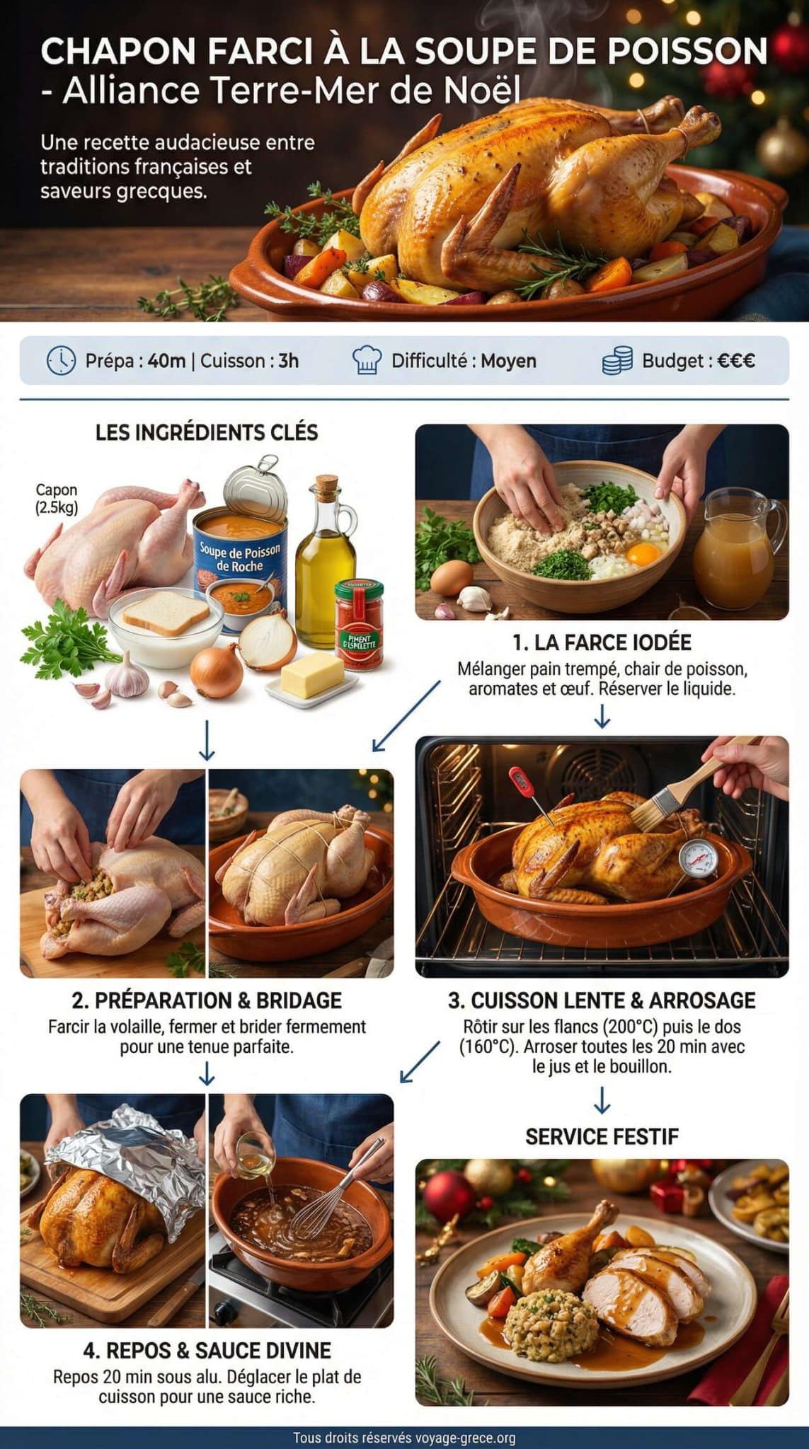 Fiche recette Recette de chapon farci à la soupe de poisson Fiche recette Recette de chapon farci à la soupe de poisson