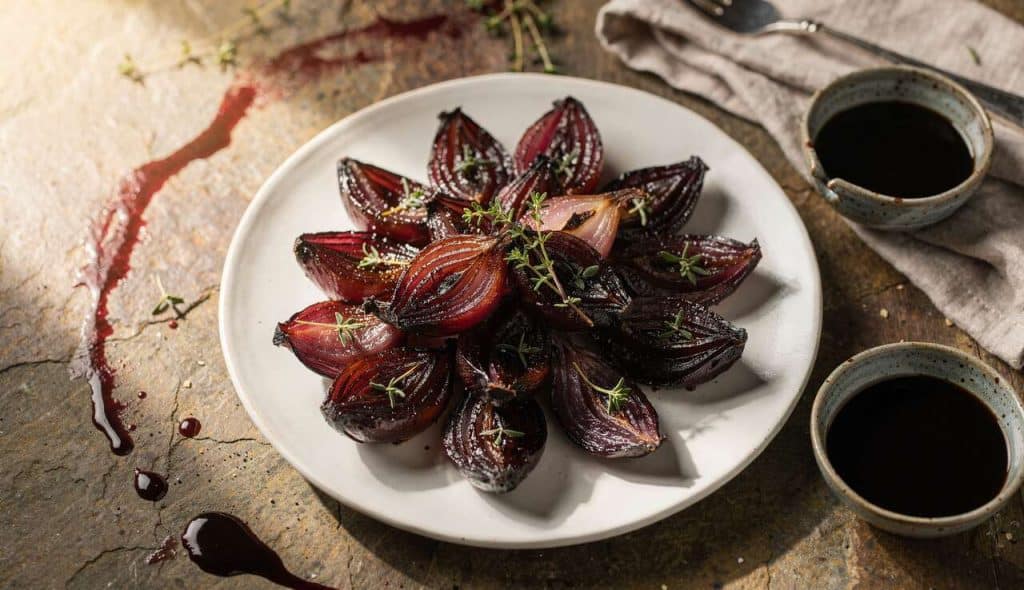 Fleurs d'oignons rouges confits : recette gourmande
