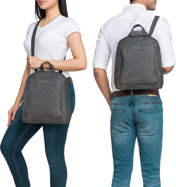 STILORD 'Skyler' Sac Porté Dos Cuir 2 en 1 Sac à Dos Épaule Vintage Daypack Voyage Bag Sac a Dos Antivol Sac á Main Cuir Véritable