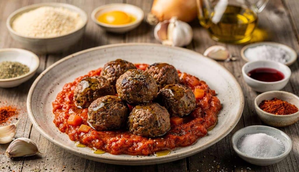 Boulettes de bœuf à la sauce tomates confites : recette gourmande