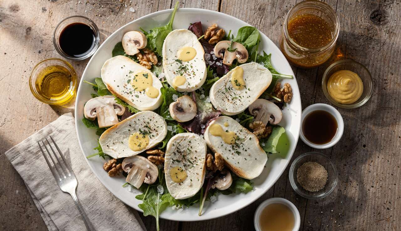 Recette de salade de champignons et mozzarella fum&eacute;e