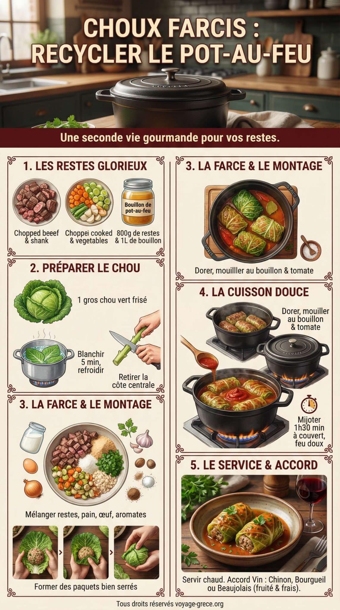 Fiche recette Choux Farcis : recycler le Pot-au-Feu Fiche recette Choux Farcis : recycler le Pot-au-Feu