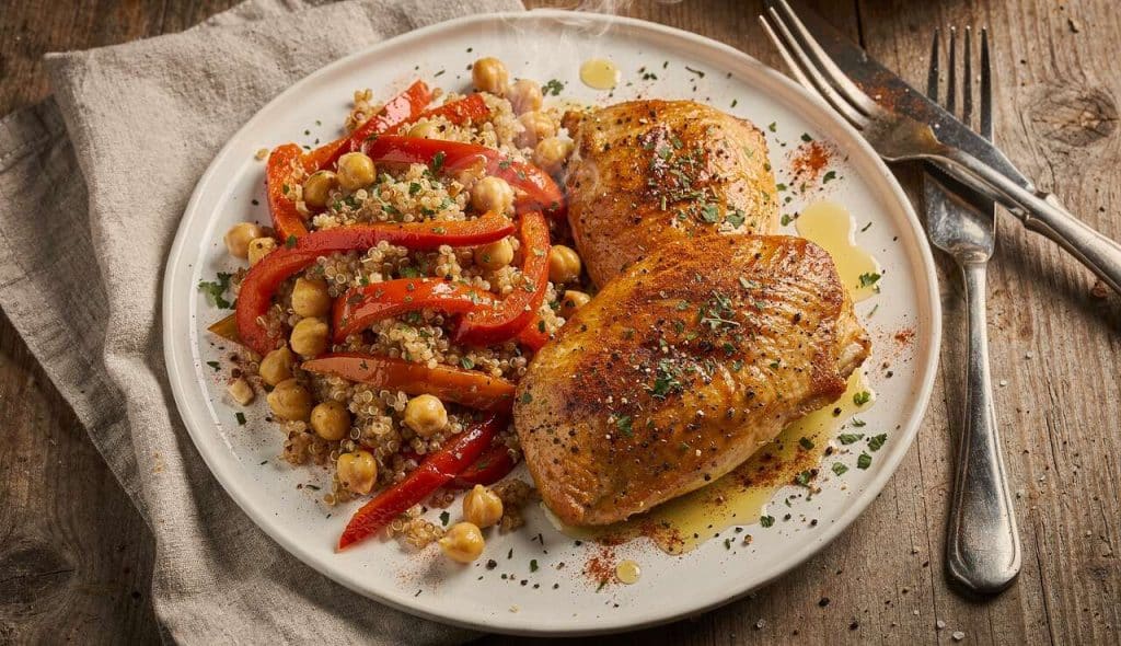 Recette parfaite : poulet à l'ail et salade