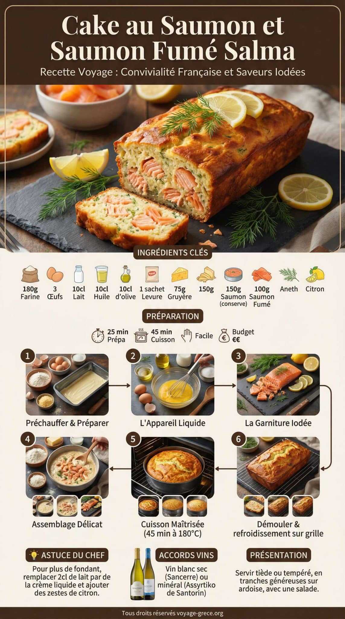 Fiche recette Recette Cake au Saumon et Saumon Fumé Salma Fiche recette Recette Cake au Saumon et Saumon Fumé Salma