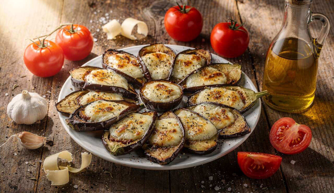 Eventails d'aubergines à la mozzarella et origan : recette savoureuse