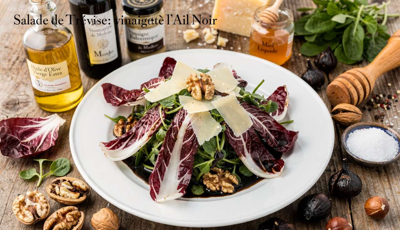 Salade de Trévise : vinaigrette à l'Ail Noir