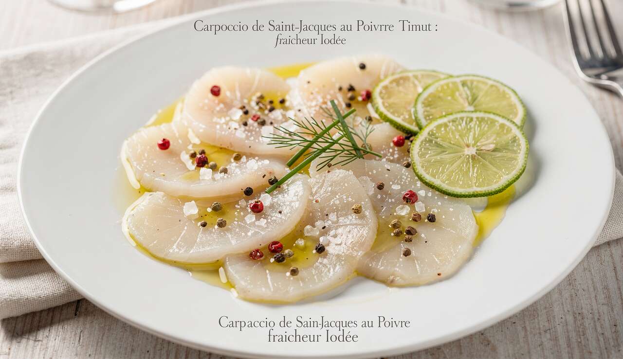 Carpaccio de Saint-Jacques au Poivre Timut : fraîcheur Iodée
