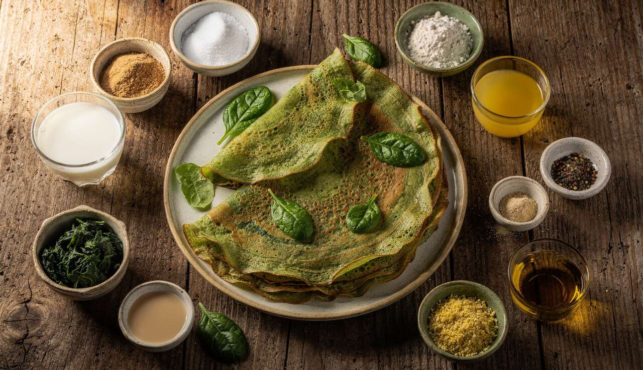 Crêpes végétaliennes aux épinards : recette saine et savoureuse