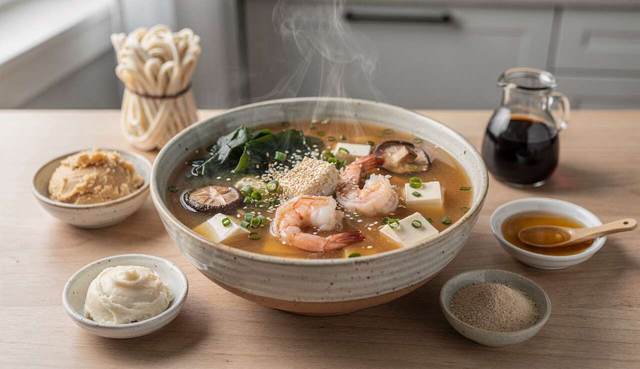 Soupe miso aux crevettes : recette savoureuse et facile