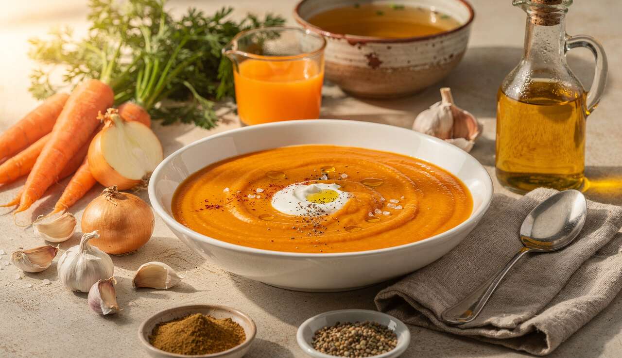 Soupe de carottes, orange et cumin : recette savoureuse