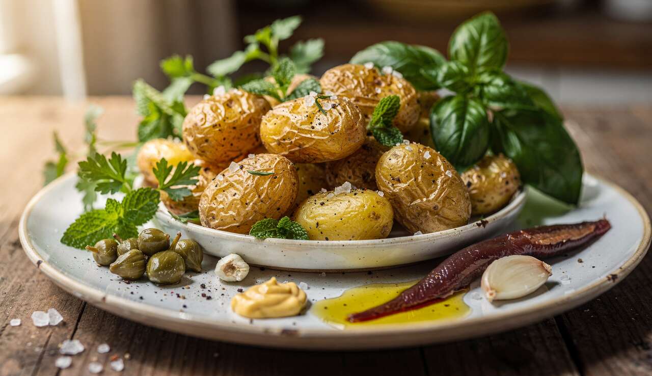Recette : pommes de terre de Noirmoutier et salsa verde savoureuse