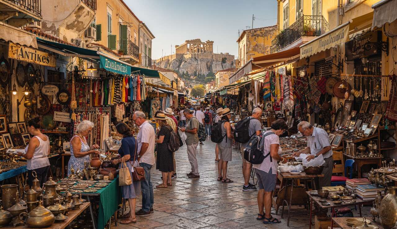 La place monastiraki : un lieu anim&eacute;