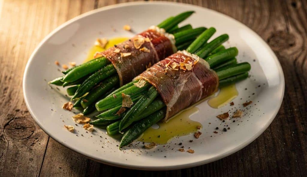 Fagots de haricots verts au jambon Serrano : recette gourmande