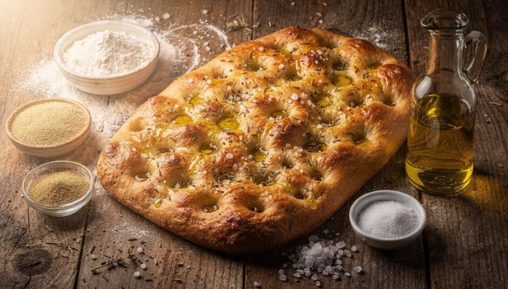 Recette de focaccia aux fines herbes maison