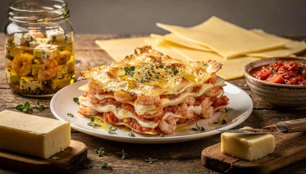 Millefeuille de lasagnes aux crevettes : la recette gourmande