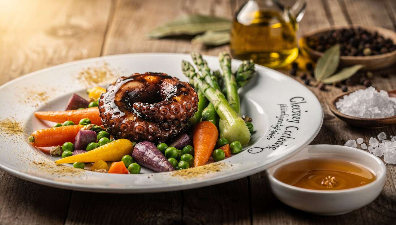 Poulpe laqué et légumes primeurs : une escapade culinaire