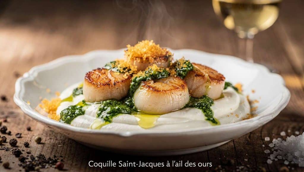 Coquille Saint-Jacques à l'ail des ours : la recette gourmande