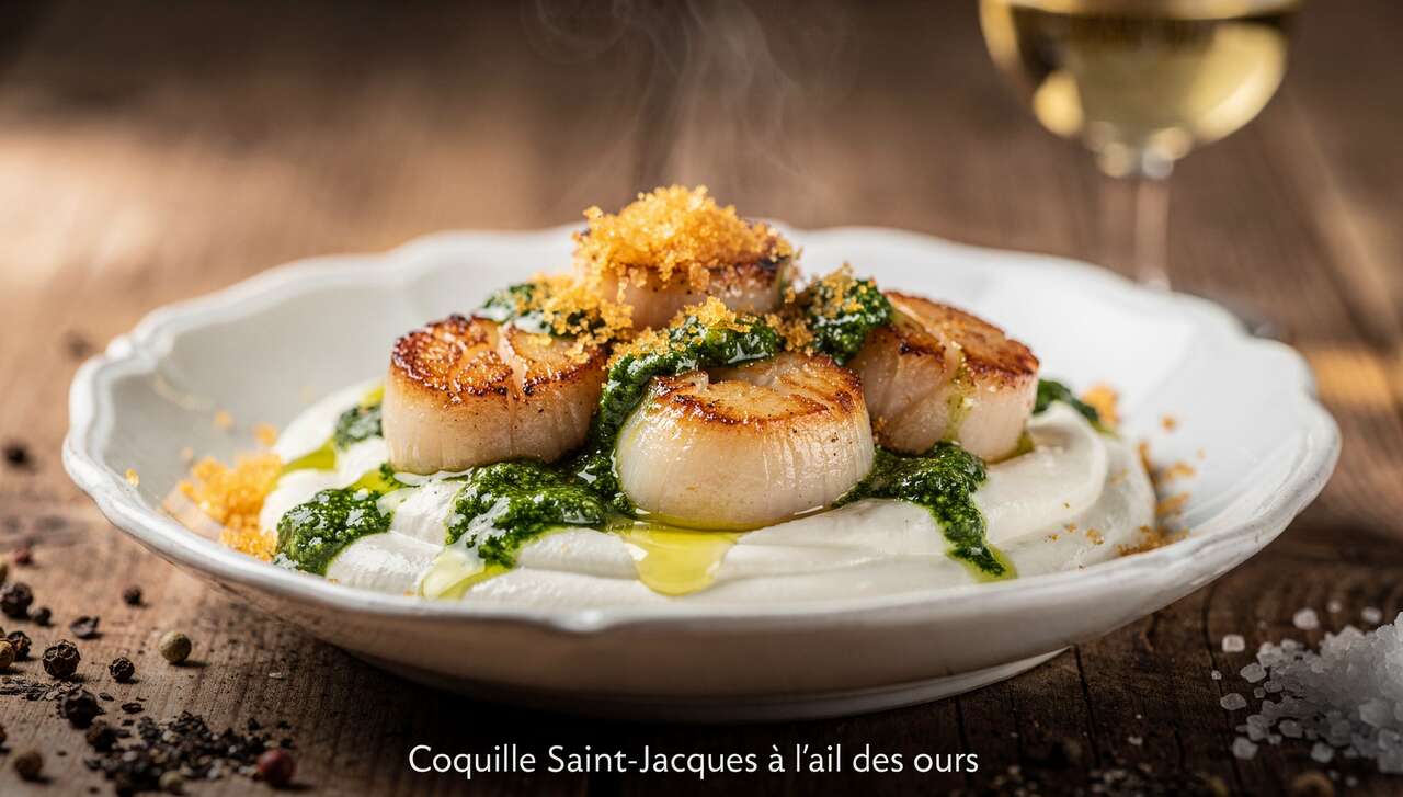 Coquille Saint-Jacques à l'ail des ours : la recette gourmande