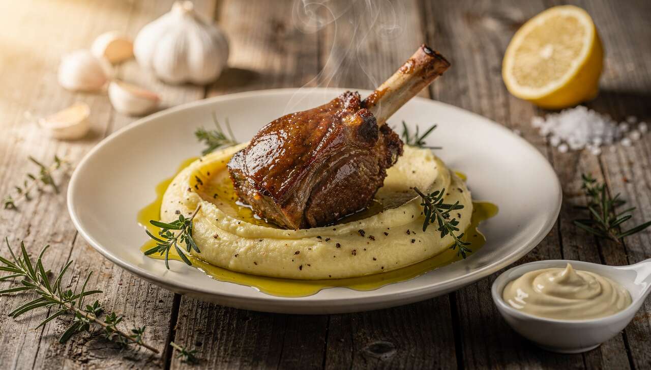 Souris d'agneau laquée et purée truffée : recette gourmande