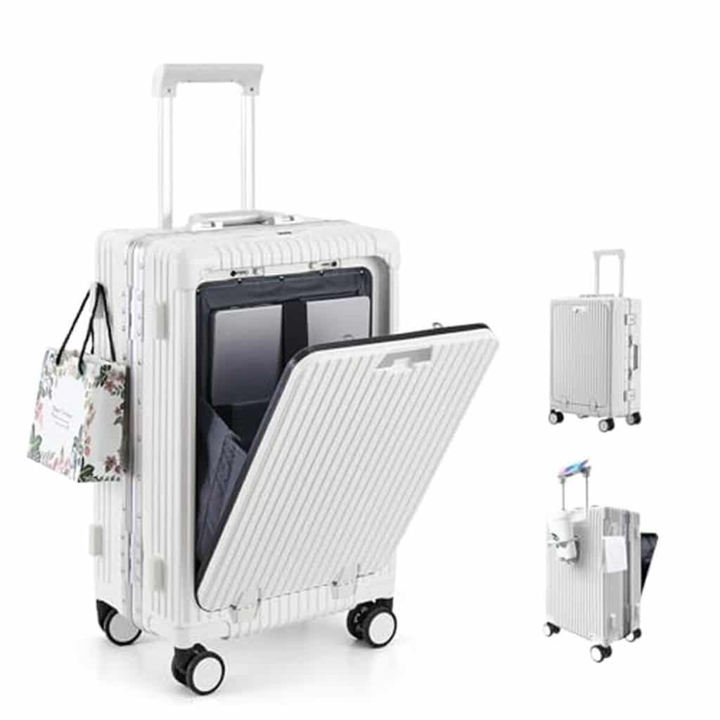 Test : valise cabine LANMOU 20" en aluminium avec port USB