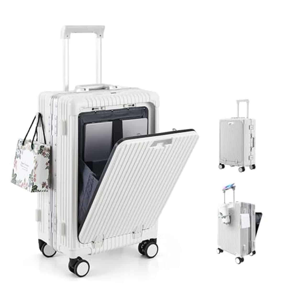 Test : valise cabine LANMOU 20" en aluminium avec port USB