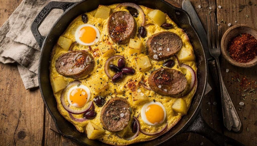 Frittata aux pommes de terre et saucisse de Morteau : recette gourmande