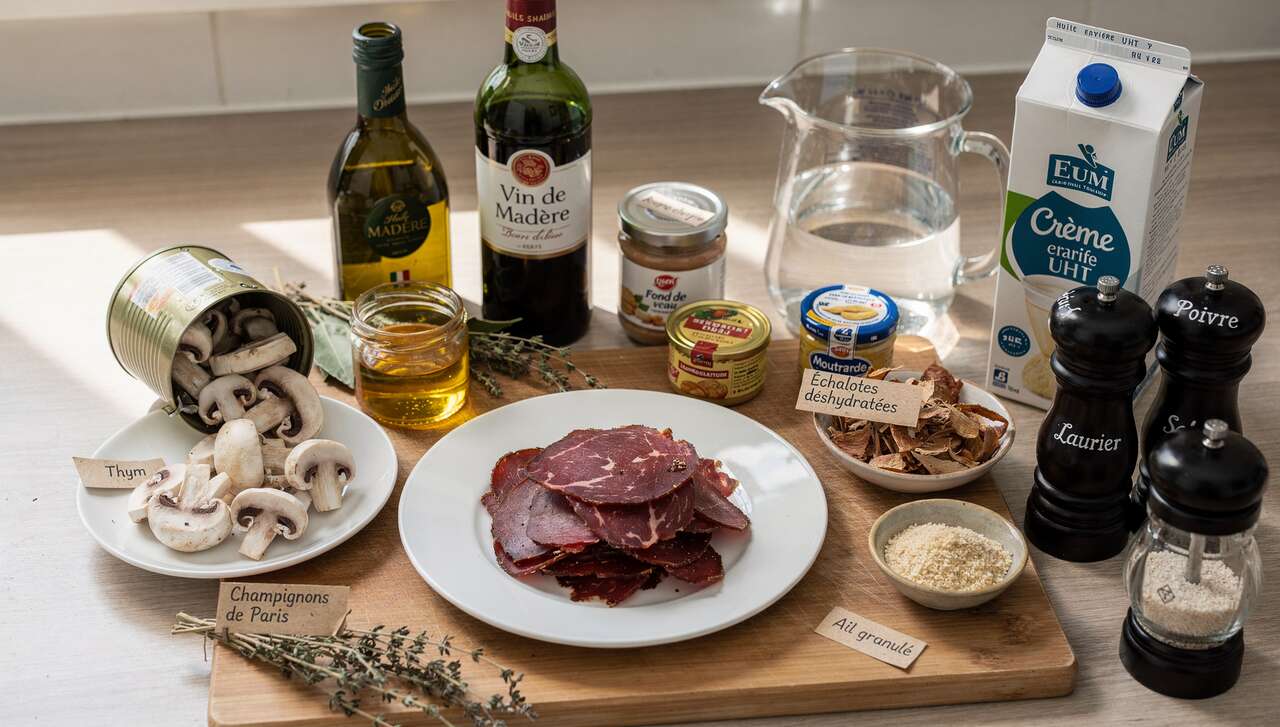 Filet de bœuf sauce Madère et champignons : recette savoureuse