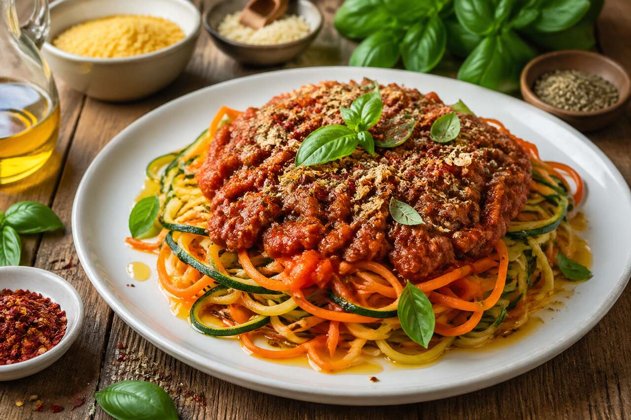 Spaghettis de légumes à la bolognaise : recette saine et savoureuse