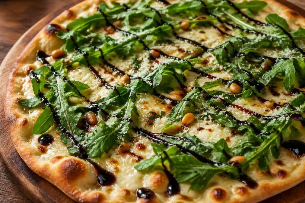 Recette pizza bianca : roquette et mozzarella