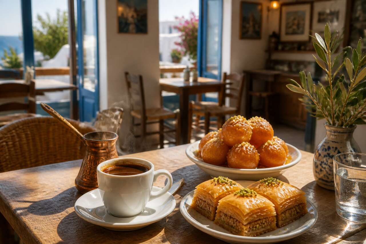 Chatzis : café grec authentique et pâtisseries traditionnelles