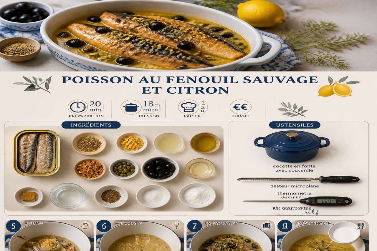 Fiche recette Poisson Au Fenouil Sauvage Et Citron : recette savoir-faire