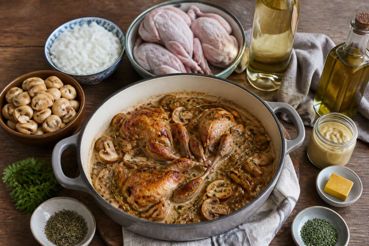 Cailles en cocotte aux champignons : recette savoureuse