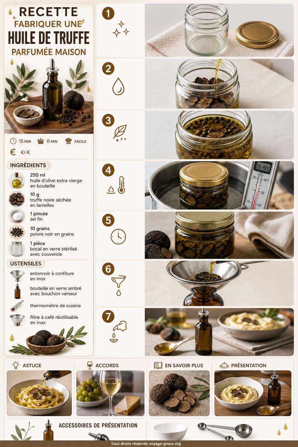 Fiche recette Recette : fabriquer une huile de truffe parfum&eacute;e maison