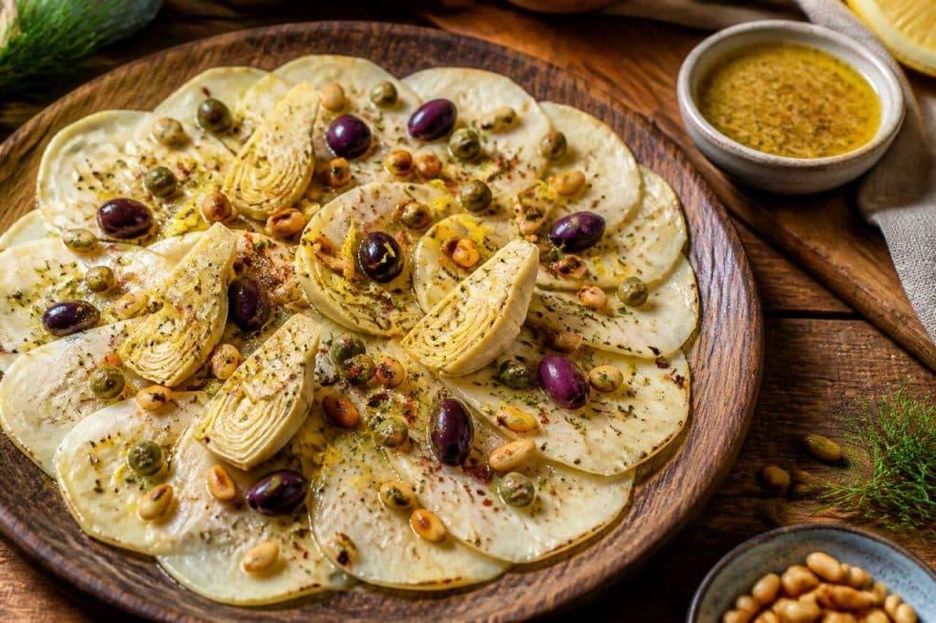 Carpaccio d'artichaut à l'anchoïade : recette fraîche et savoureuse