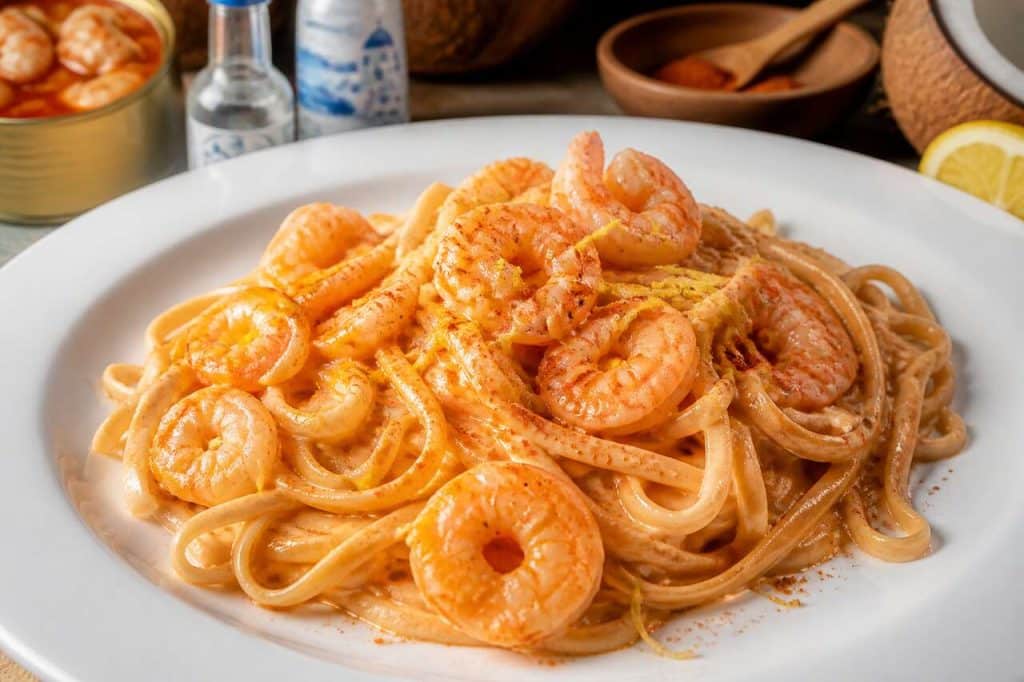Pâtes à la bisque et gambas : recette savoureuse