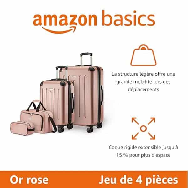 Découvrez notre test complet de l'ensemble de bagages rigides Amazon Basics 4 pièces : qualité, durabilité et rapport qualité-prix analysés en détail. 