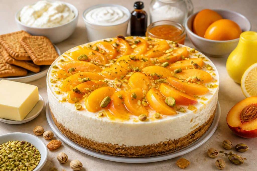 Cheesecake aux pêches sans cuisson : recette facile et rapide