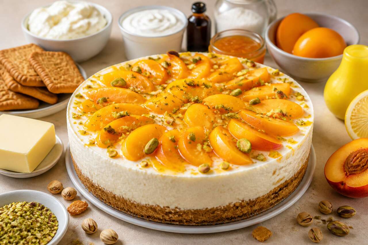 Cheesecake aux pêches sans cuisson : recette facile et rapide