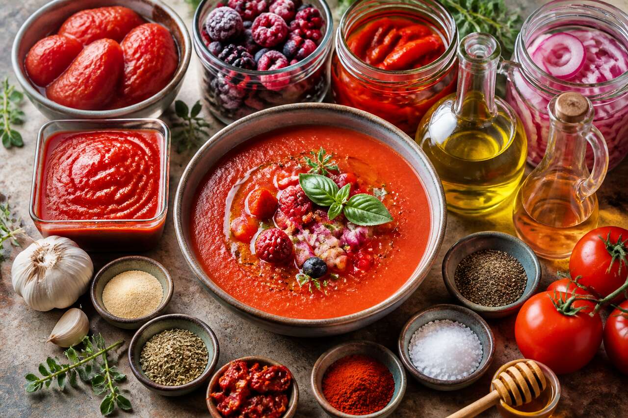 Gaspacho de tomates et fruits rouges : recette rafraîchissante