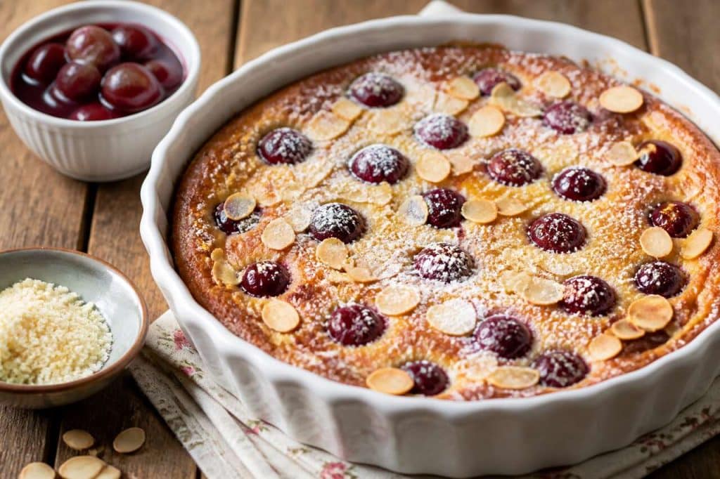 Clafoutis aux cerises et amandes : recette gourmande